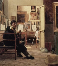 The Studio of Ingres i Rom, 1818 (detalj av 182576)